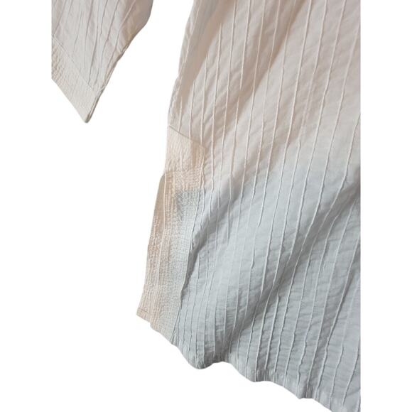 WaterSister Lagenlook Tunic Top 2XL Mandarin Collar Midi Sleeve White NEW‎ - Picture 7 of 11